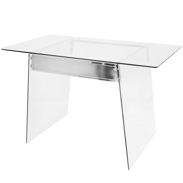 Lumisource Glacier Desk in Clear and Chrome - OFD-TM-GLACE