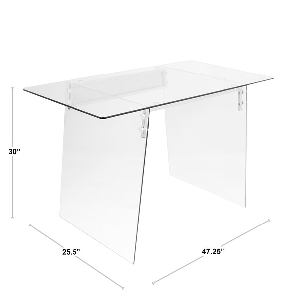 Lumisource Glacier Desk in Clear and Chrome - OFD-TM-GLACE