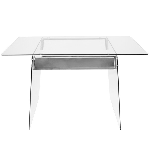 Lumisource Glacier Desk in Clear and Chrome - OFD-TM-GLACE