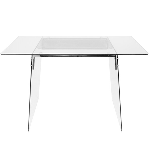 Lumisource Glacier Desk in Clear and Chrome - OFD-TM-GLACE
