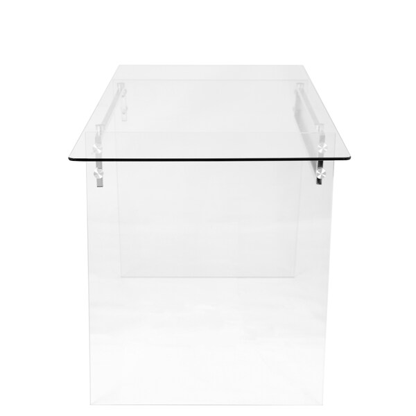 Lumisource Glacier Desk in Clear and Chrome - OFD-TM-GLACE