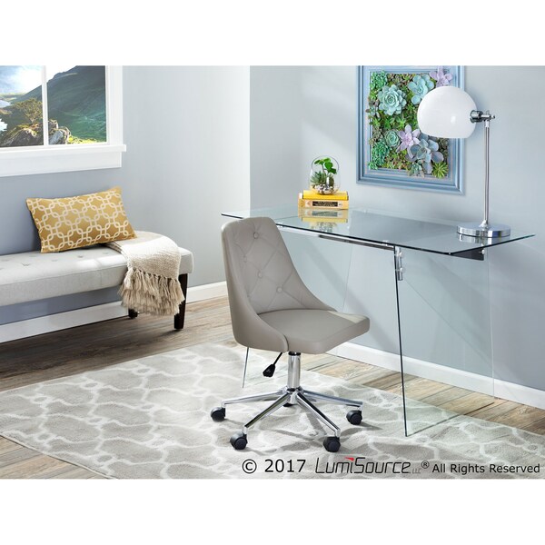 Lumisource Glacier Desk in Clear and Chrome - OFD-TM-GLACE