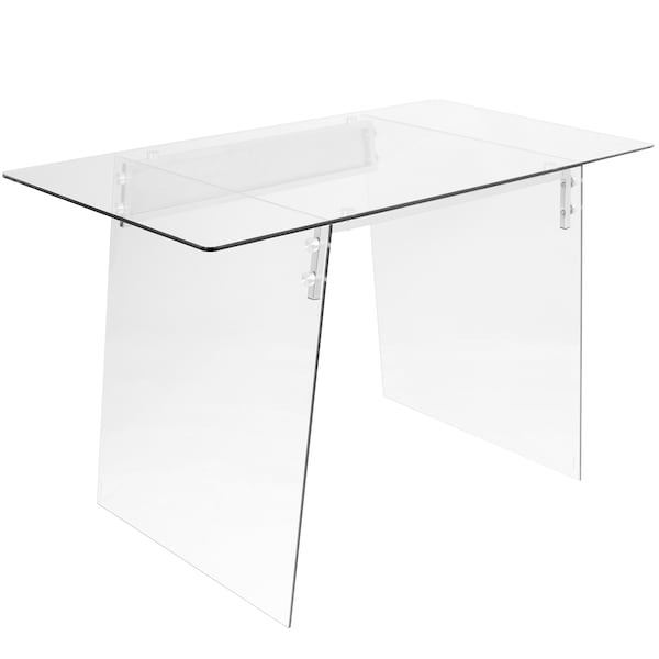 Lumisource Glacier Desk in Clear and Chrome - OFD-TM-GLACE