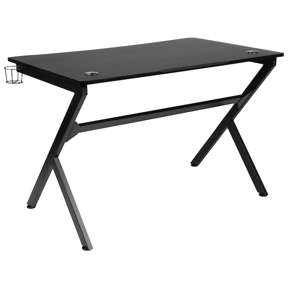 Flash Furniture Black Computer Gaming Desk - Headphone Holder - NAN-NJ-TG-D1904-GG