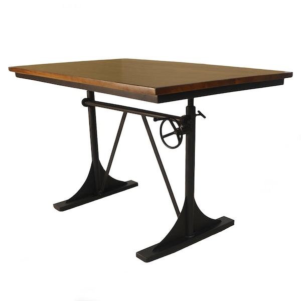 Guest Room Brio Sit or Stand Adjustable Desk, Elm & Black - 48 x 30 x 30 in. - GU2549245