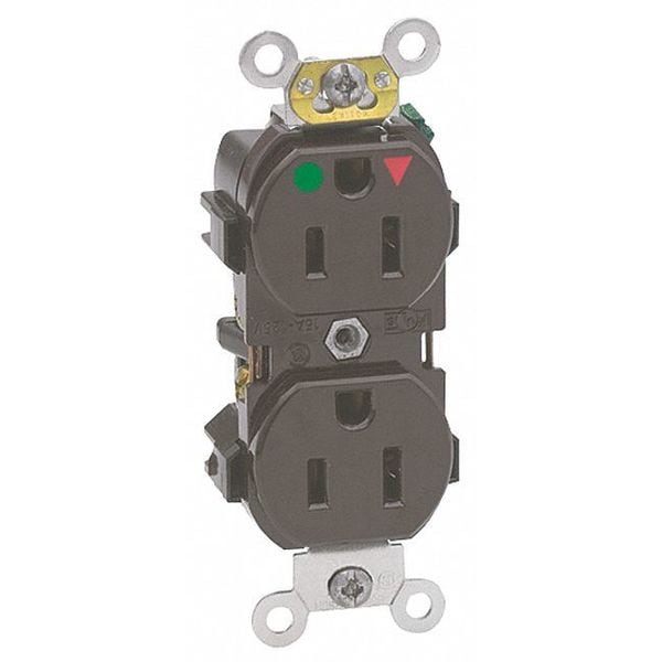 Leviton Receptacle, 15 A Amps, 125VAC, Duplex Outlet, 5-15R, Brown - 8200-IGB