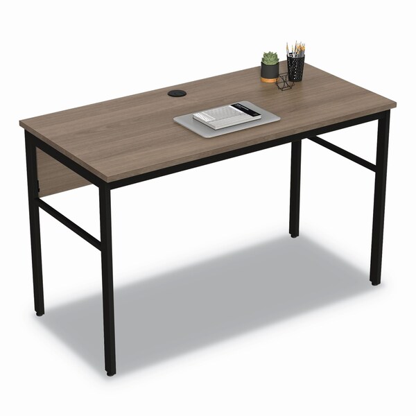 Linea Italia Desks, 23-3/4 in D X 29.5" H, 59" W X Steel, Natural Walnut - UR601NW