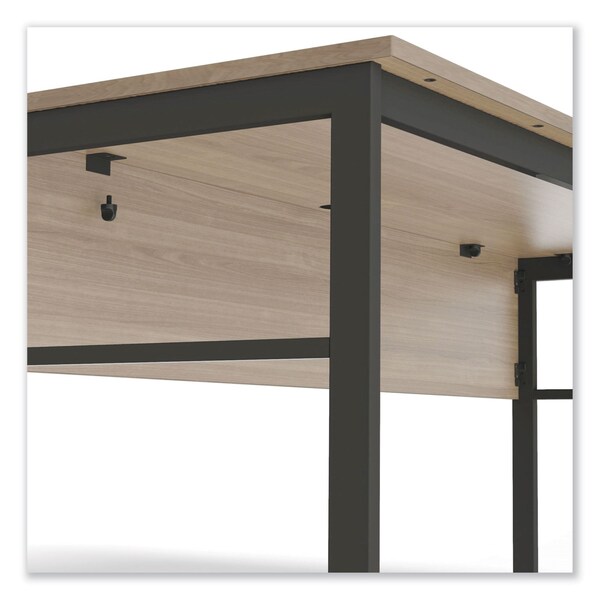 Linea Italia Desks, 23-3/4 in D X 29.5" H, 59" W X Steel, Natural Walnut - UR601NW