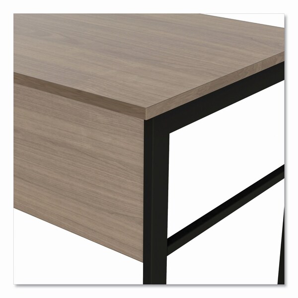 Linea Italia Desks, 23-3/4 in D X 29.5" H, 59" W X Steel, Natural Walnut - UR601NW