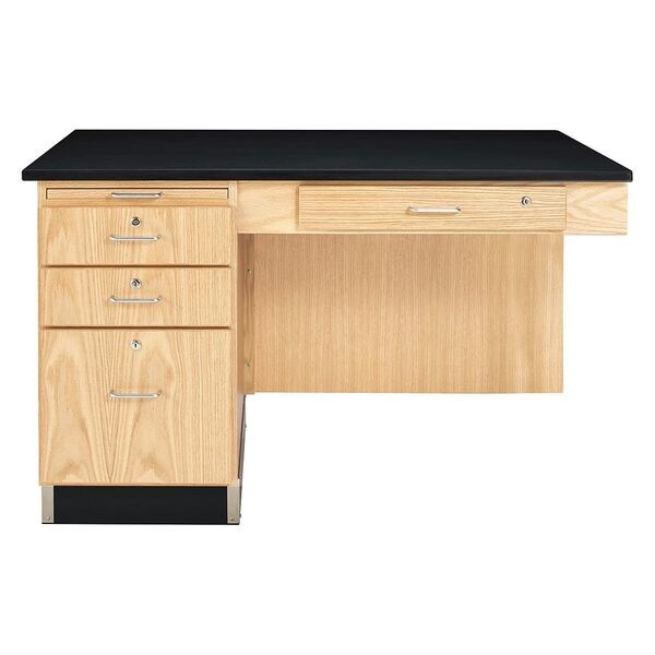 Diversified Spaces Side Desk Desk, Side, 48" x 30" x 30", 1" Epoxy Top, 30" D X 30" H, 48" W X Red Oak - 1146K