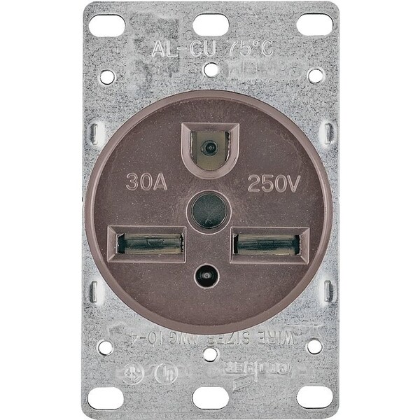 Eaton Wiring Devices Arrow Hart 1234-BOX Power Receptacle, 2 -Pole, 250 V, 30 A, NEMA: NEMA 6-30R, Brown - AH1234BK-BOX