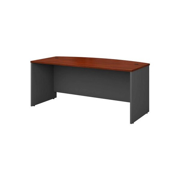 Bush Ind Bush Furniture Wood Desk Shell with Bow Front - 72in - Hansen Cherry - Series C - WC-24446