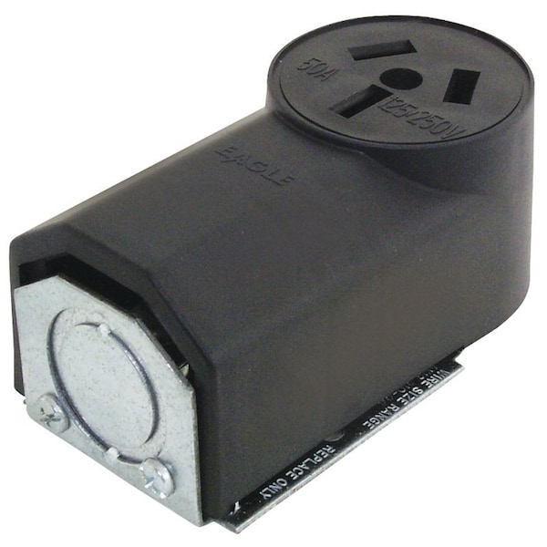 Eaton Wiring Devices Power Receptacle, 3 -Pole, 125/250 V, 50 A, NEMA: NEMA 10-50R, Black - 112