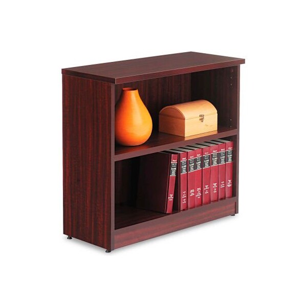 Alera Alera Bookcase with 2 Shelves - 31-3/4"W x 14"D x 29-1/2"H - Mahogany - Valencia Series - ALEVA633032MY