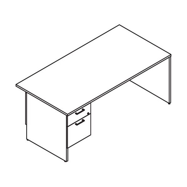 Groupe Lacasse Desk, Left Single Pedestal, B/F, 72inWx30inDx29inH, Niagara - LAS31NEF3072SA