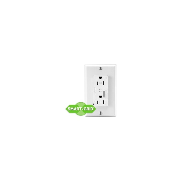 Leviton 15A Receptacle, Deco, 5-15R, 125V, Ivory - T7280-I