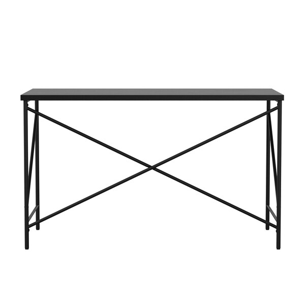 Martha Stewart 23.5 in. D X 47.25 in. W X Engineered Wood, Steel, Black Top/Oil Rubbed Bronze Frame - XU-DK-4-BK-MS