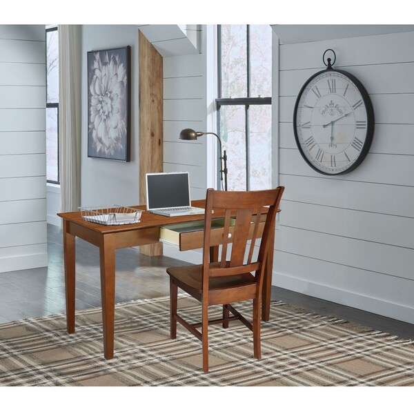 International Concepts Desk with Drawer, Basic Size And Chair 26 in D X 30 in H, 48 in W X Wood, Unfinished - K-581-41-10