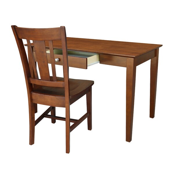 International Concepts Desk with Drawer, Basic Size And Chair 26 in D X 30 in H, 48 in W X Wood, Unfinished - K-581-41-10