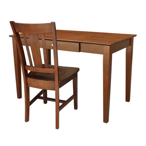 International Concepts Desk with Drawer, Basic Size And Chair 26 in D X 30 in H, 48 in W X Wood, Unfinished - K-581-41-10