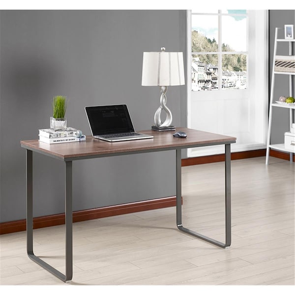 Kb 59 x 47 x 24 in. Wood & Metal Desk - Brown & Gray - HO2597