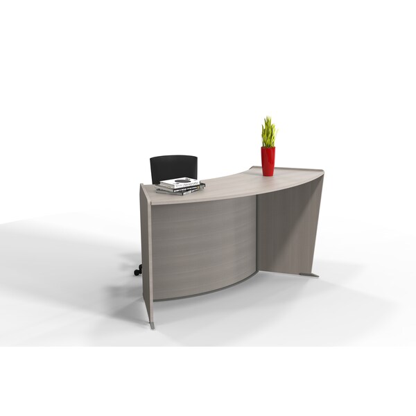Linea Italia ADA Reception Desk, Wheelchair, Kids, 55 inW x 71 inD x 30 inH, Cherry - 55490GY