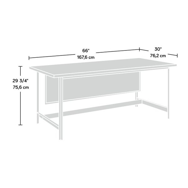 Sauder 30 in D X 29.76 in H, 65.98 in W X Engineered wood, Metal - 429446