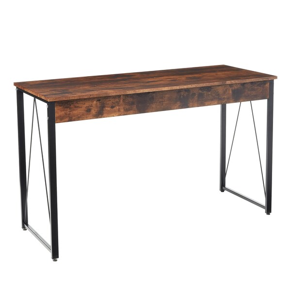 Acme Wooden Rectangle Top Writing Desk in Weathered Oak and Black - ER-033OAK