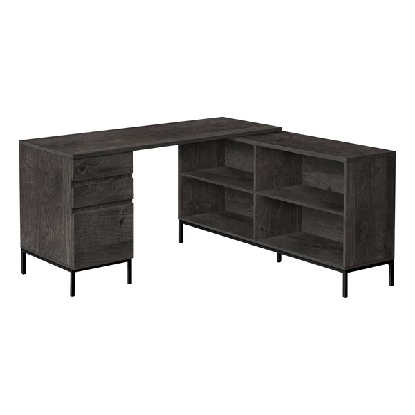 Monarch Specialties Computer Desk, Home Office, Corner, Storage Drawers, 60 in.L, L Shape, Work, Laptop, Grey Laminate - I 7492