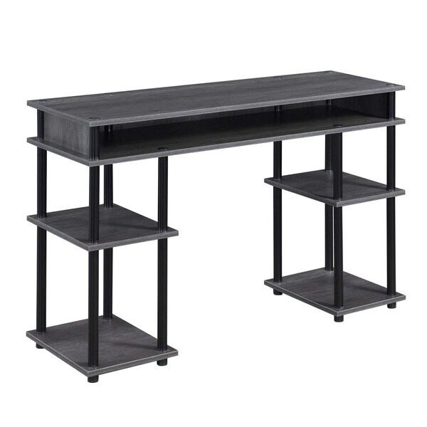 Convenience Concepts 47.25 x 15.75 x 30 in. Designs2Go No Tools Student Desk, Charcoal Gray & Black - HI2540213