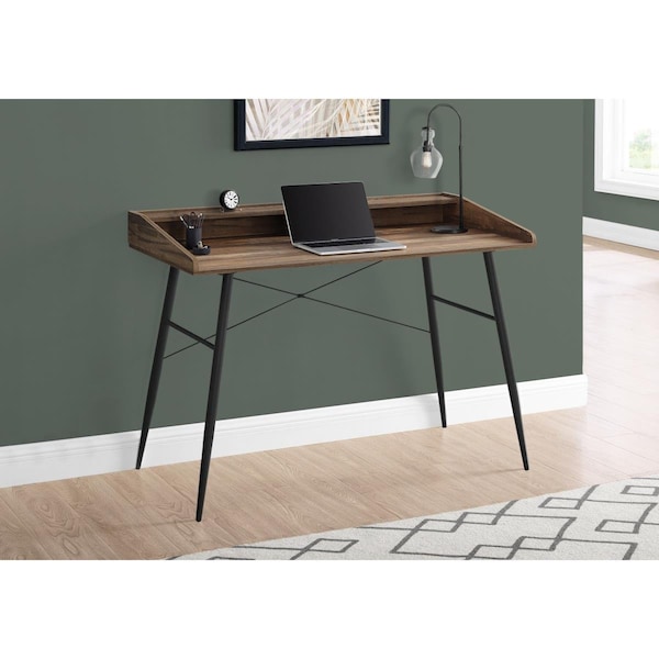 Daphnes Dinnette 48 in. Metal Computer Desk Brown Reclaimed Wood - Black - DA3070858