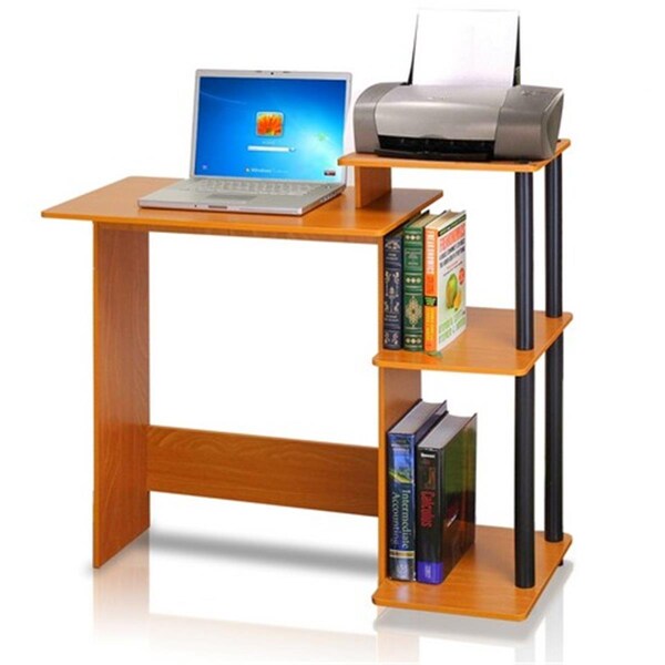 Furinno Efficient Home Laptop Notebook Computer Desk Light Cherry & Black - 33.6 x 39.6 x 15.6 in. - FU330920