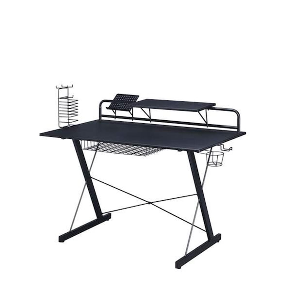 Kd Cajonera Carbon Computer Gaming Desk with Shelving, Black - 47.25 x 23.5 x 41.5 in. - KD2647822