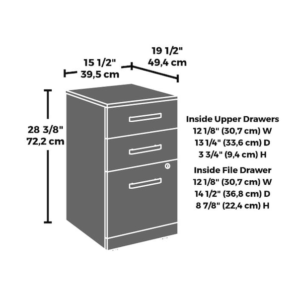 Officeworks By Sauder 23.504 in D X 29.291 in H, 71.102 in W X Engineered wood - 431507
