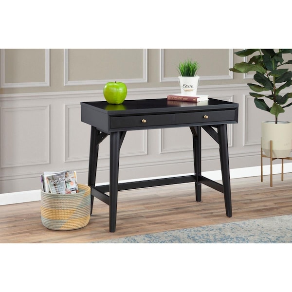 Alpine Furniture Flynn Mini Desk, Black - 966BLK-65