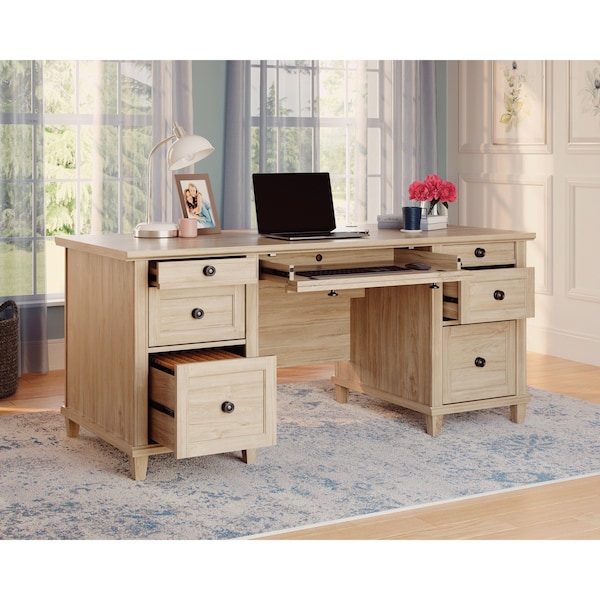 Sauder Executive Desk, 29.21 in D X 30 in H, 67.56 in W X Engineered wood - 428246