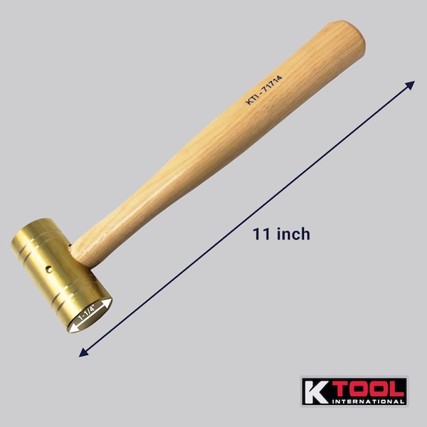 K-Tool International Brass Hmmr, Non-Sparking, Wood Hndl, 16 oz. - KTI-71714