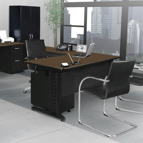 Regency Fusion Desk Shell, 72 in W X Wood, Metal, Neo Walnut - MLDS723042NW