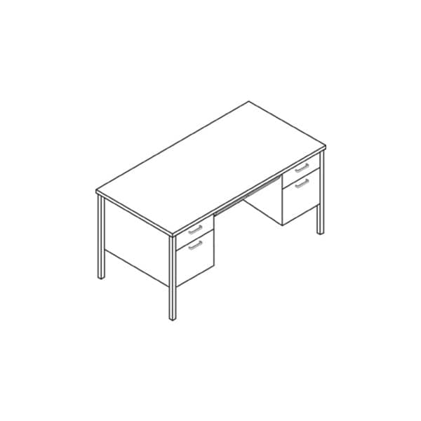 Hon Pedestal Desk Desks, 30 in D X 29-1/2 in H, 60" W X - H34962.C.L
