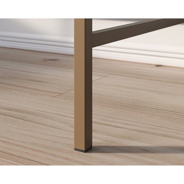 Sauder 18.5 in D X 34.49 in H, 48.74 in W X Engineered Wood, Metal, Glass - 431300