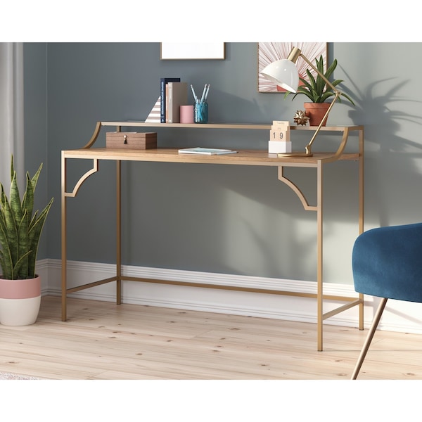 Sauder 18.5 in D X 34.49 in H, 48.74 in W X Engineered Wood, Metal, Glass - 431300