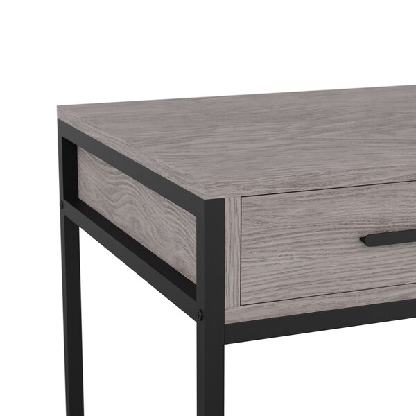 Martha Stewart 19.75 in. D X 47.25 in. W X Engineered Wood, Steel, Gray Top/Oil Rubbed Bronze Frame - ZG-ZP-028-GY-BK-MS