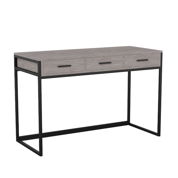 Martha Stewart 19.75 in. D X 47.25 in. W X Engineered Wood, Steel, Gray Top/Oil Rubbed Bronze Frame - ZG-ZP-028-GY-BK-MS