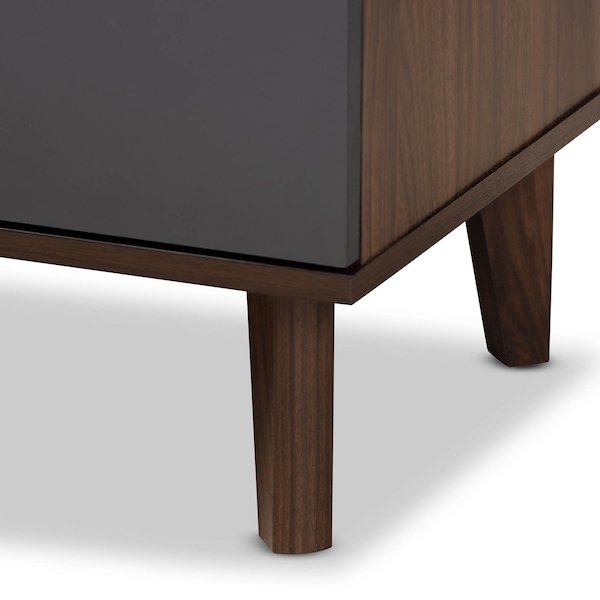 Baxton Studio Moina Two-Tone Walnut Brown and Grey Finished Wood TV Stand - 169-10819
