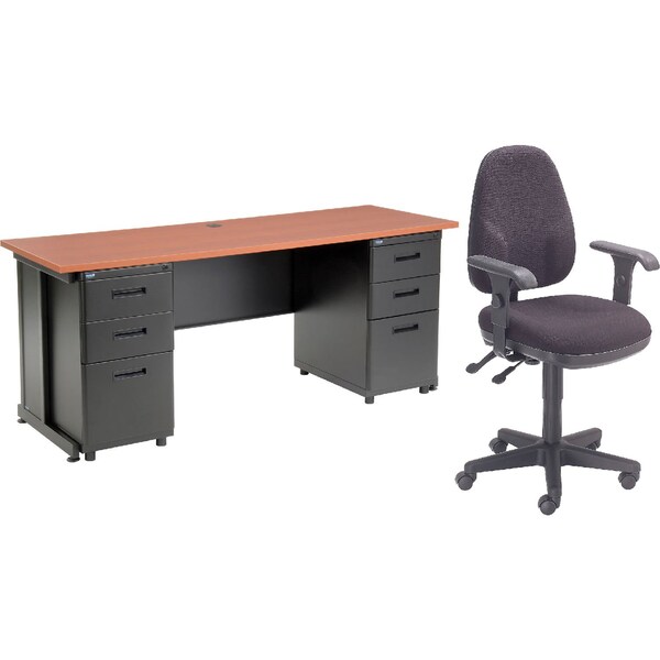 Interion By Global Industrial Office Desk Kit, 24 in D X 30 in H, 72 in W X - 670076CH-B1