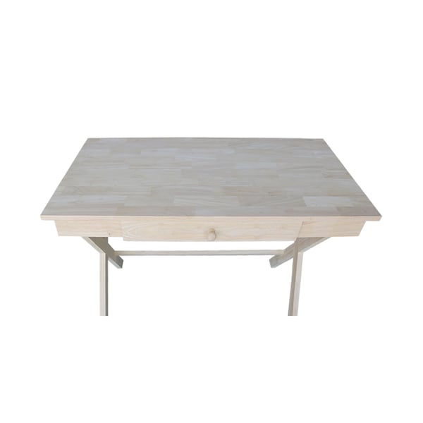 International Concepts Cross Leg Desk 24 in D X 30 in H, 48 in W X Wood, Unfinished - OF-68