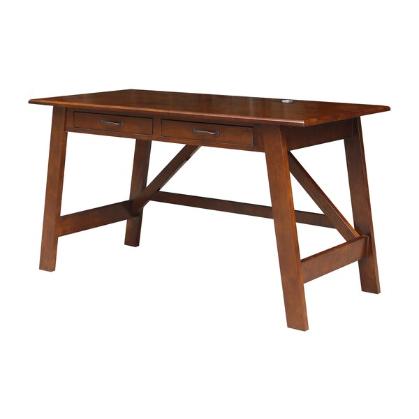 International Concepts Serendipity Desk with 2 Drawers and Chair, Espresso - K581-OF-69-C10