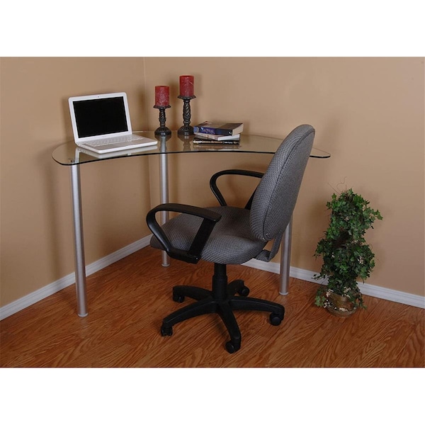 Doba-Bnt 30.5 x 48.5 x 21 in. Tier One Designs Clear Glass Corner Computer Desk - SA2148452