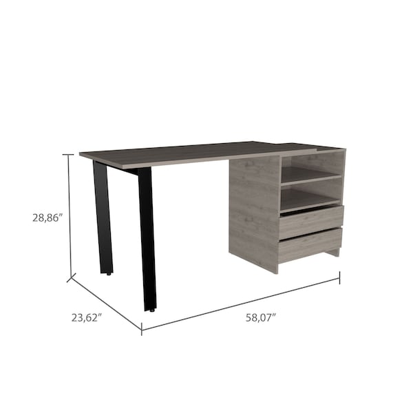 Tuhome 23.6 in. D X 28.8 in. H, 58 in. W X Laminate, Gray - ELZ5965