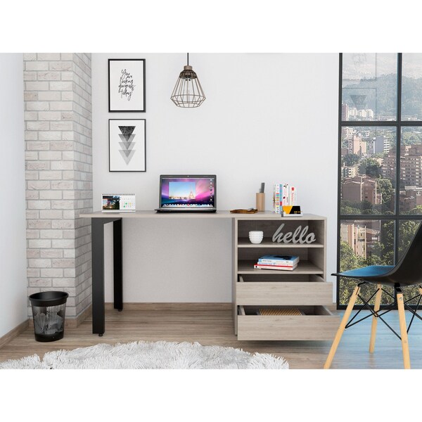 Tuhome 23.6 in. D X 28.8 in. H, 58 in. W X Laminate, Gray - ELZ5965